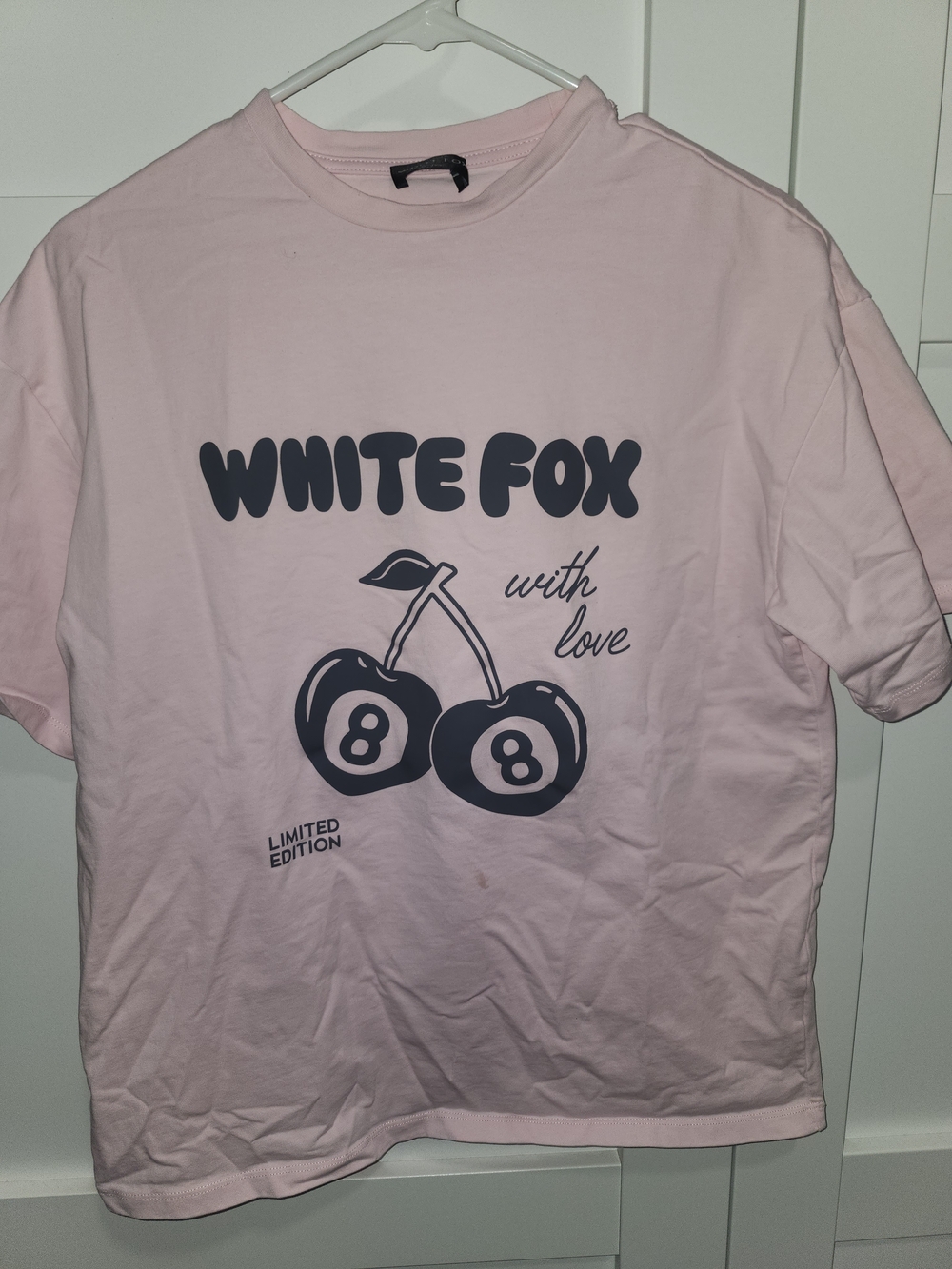 White Fox Boutique Light Pink Logo Tee with Black Label